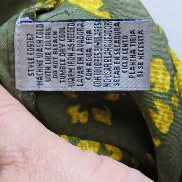 Vintage Ocean Pacific OP Hawaiian Shirt Green Palm Trees Women Dancing Large EUC - Picture 14 of 15